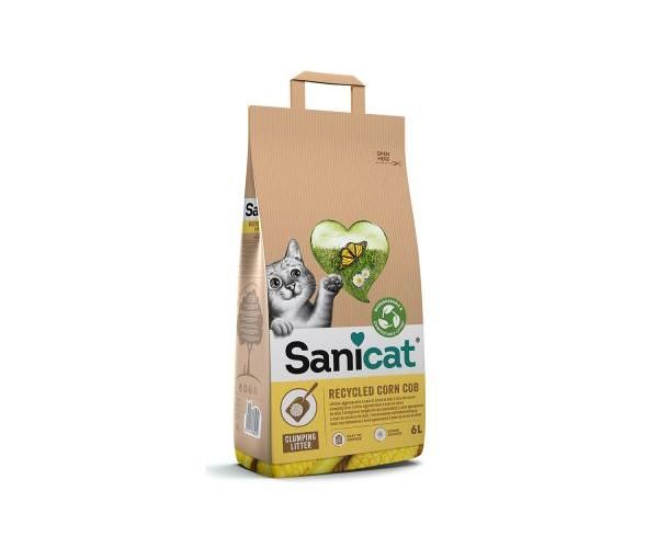 Sanicat recycled corn cob kattenbakvulling kattenbakvulling