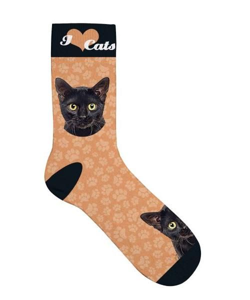 Plenty gifts sokken zwarte katten oranje