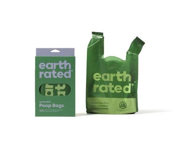 Earth rated poepzakjes met handvaten lavendel gerecycled