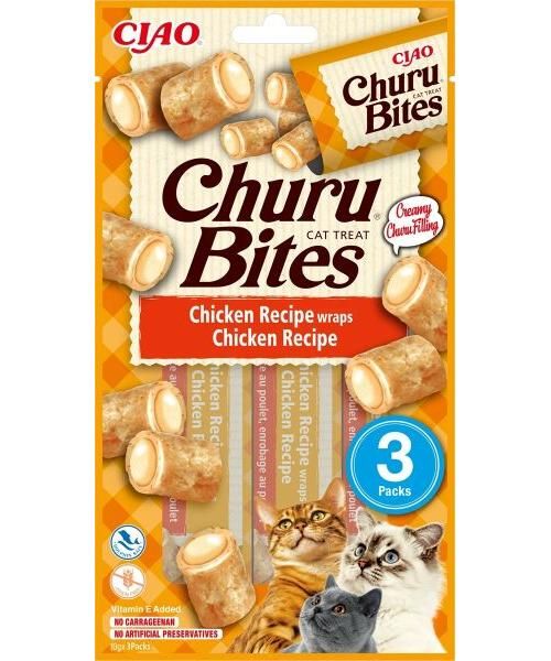 Inaba churu bites cat chicken recipe wraps