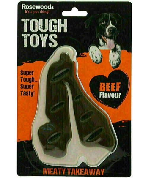 Rosewood tough toys meaty beef takeaway steak