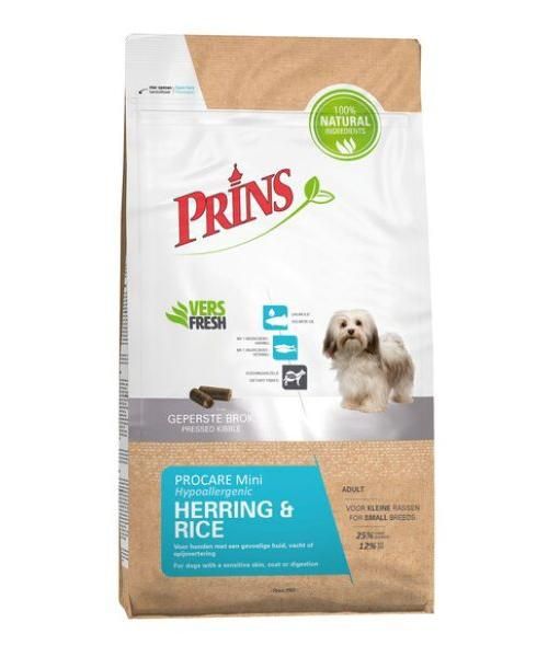 Prins procare adult mini herring / rice hypoallergenic hondenvoer