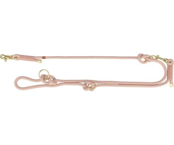 Trixie soft rope hondenriem verstelbaar roze / licht roze