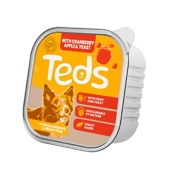 Teds insect based all breeds alu cranberry / appel / gist hondenvoer