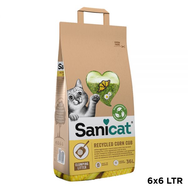 Sanicat recycled corn cob kattenbakvulling kattenbakvulling