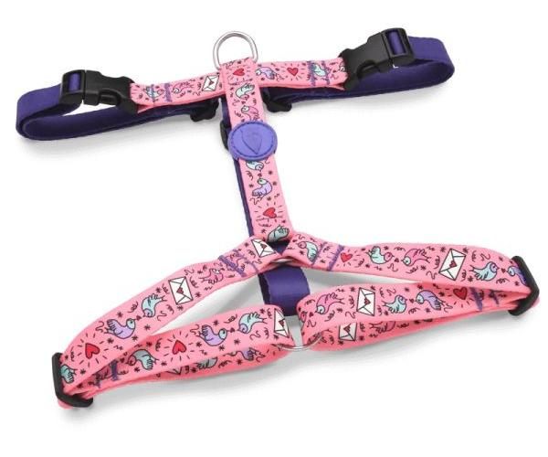 Morso tuig voor hond h-tuig voor hond gerecycled sweet tweet roze