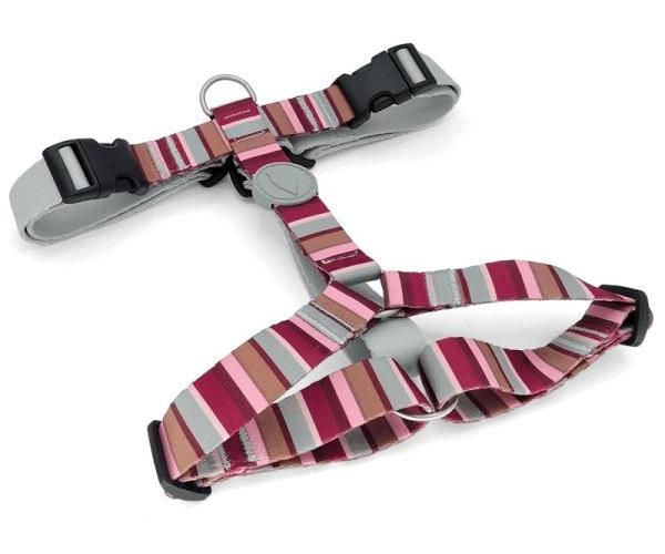 Morso tuig voor hond h-tuig voor hond gerecycled skyline rood / roze