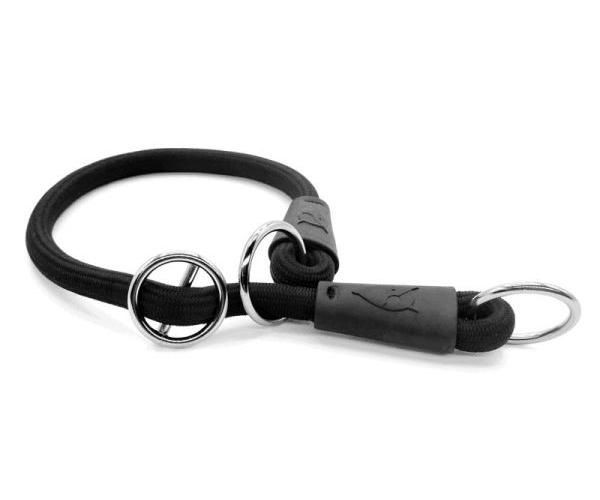 Morso half slip halsband voor hond  soft rope gerecycled black zwart