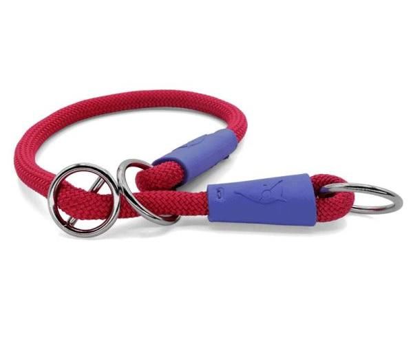 Morso half slip halsband voor hond  regular rope gerecycled red velvet rood