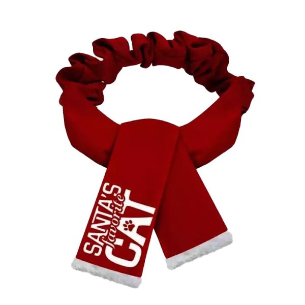 Plenty gifts kerst sjaal santa's favorite cat rood