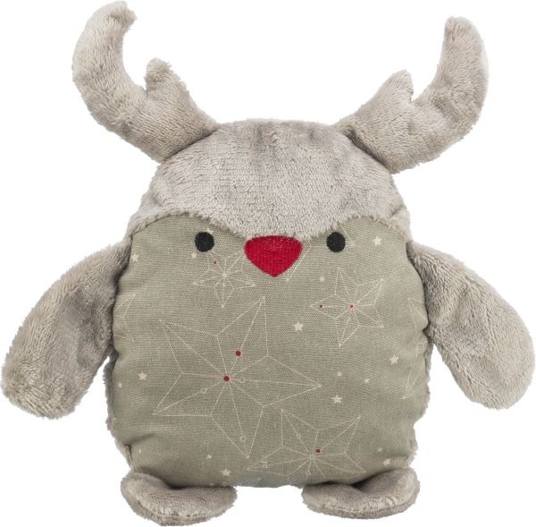 Trixie xmas rendier zonder geluid stof / pluche grijs
