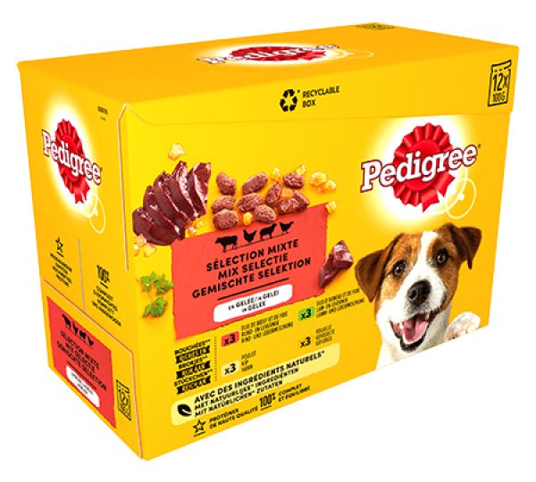 Pedigree multipack maaltijdzakjes favourites in gelei hondenvoer
