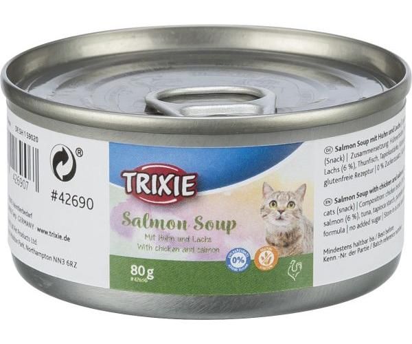 Trixie zalm soep kip / zalm glutenvrij kattenvoer