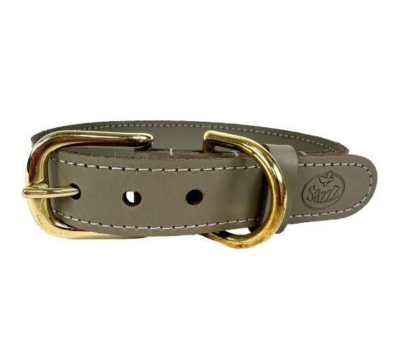 Sazzz Halsband Voor Hond  Braveheart Classic Leer Taupe