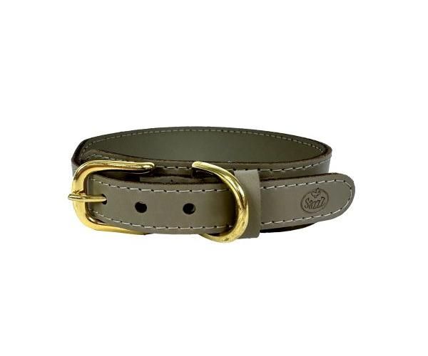 Sazzz halsband voor hond  pioneer classic leer taupe