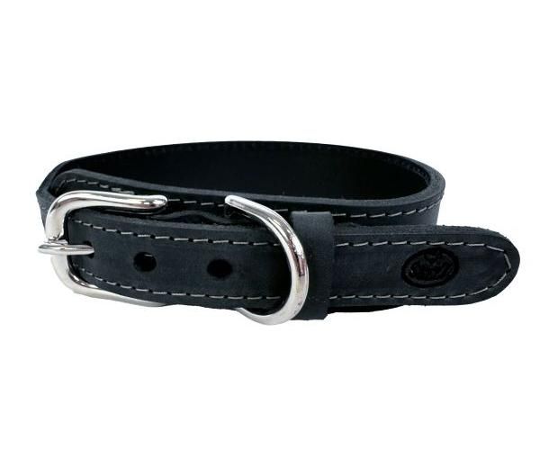 Sazzz halsband voor hond  boho vintage leer antraciet