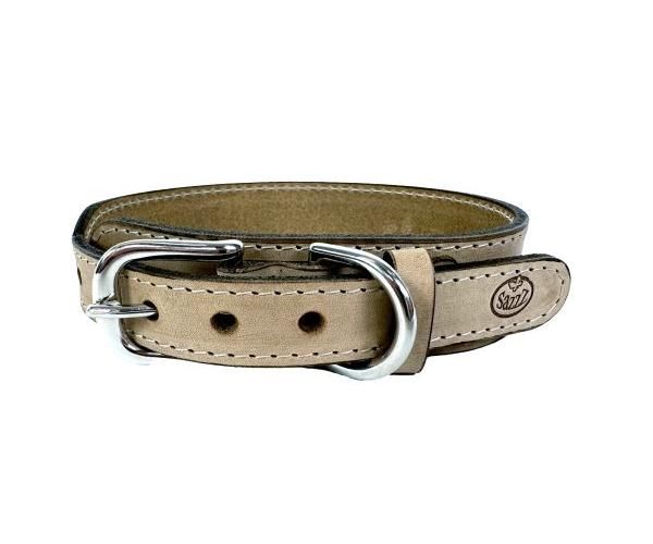 Sazzz halsband voor hond  boho vintage leer beige