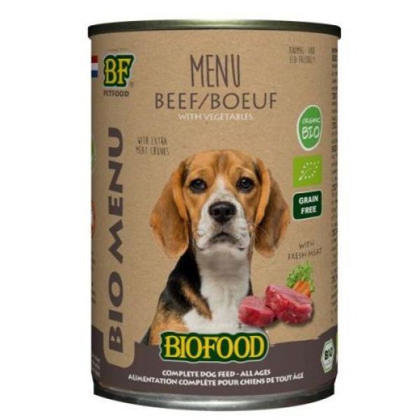 Biofood organic hond rund menu blik hondenvoer