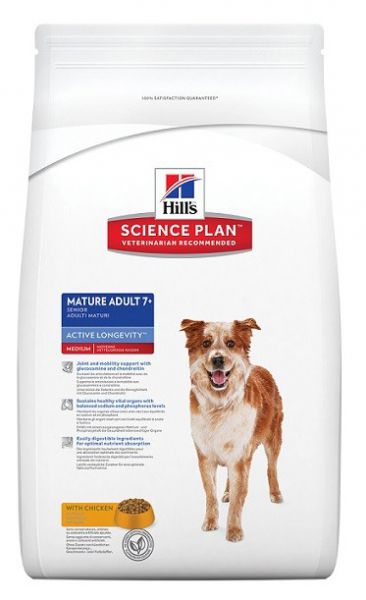 Hill's canine mature adult active longevity kip hondenvoer
