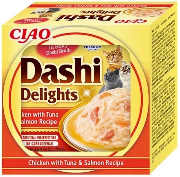 Inaba dashi delights chicken with tuna & salmon recipe kattenvoer