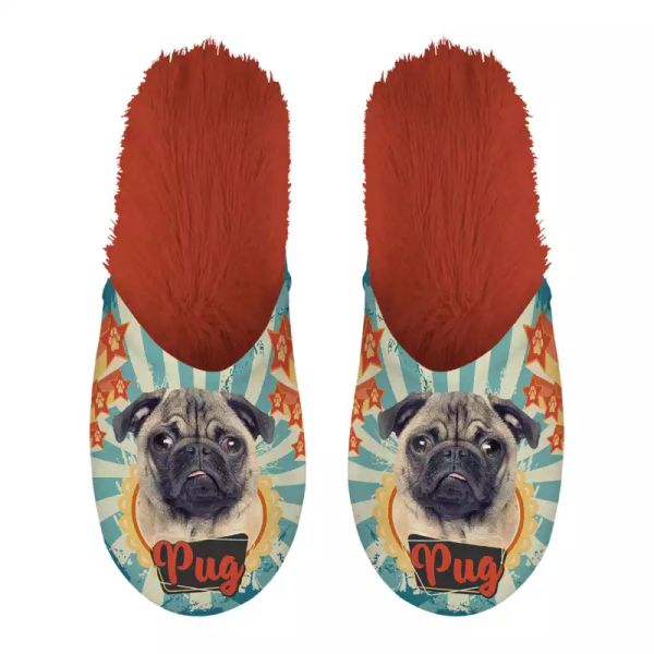 Pantoffel pug mopshond oranje