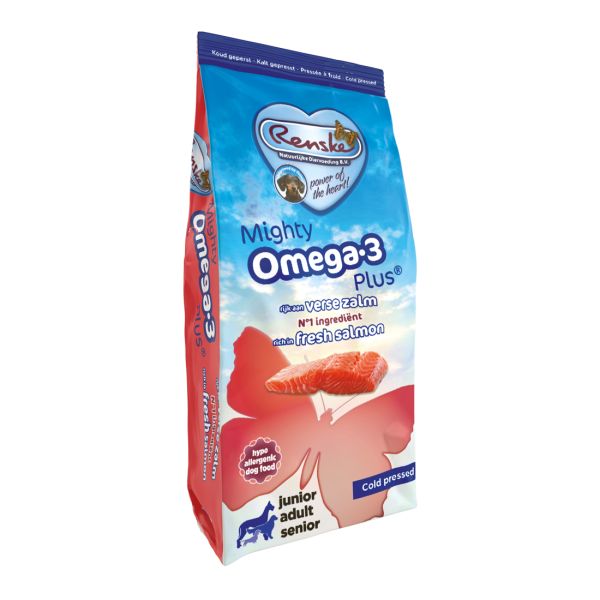Renske mighty omega plus zalm geperst hondenvoer