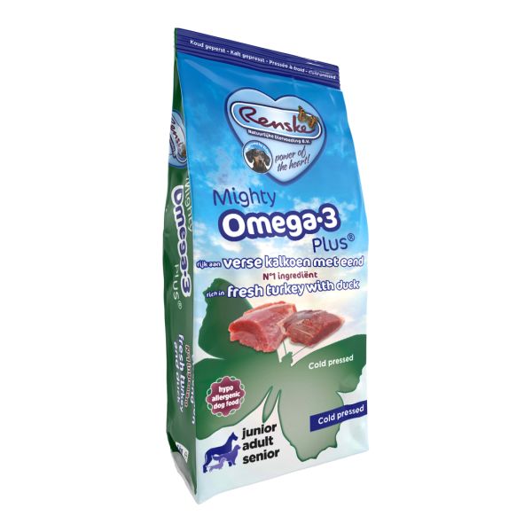 Renske Mighty Omega Plus Kalkoen / Eend Geperst Hondenvoer