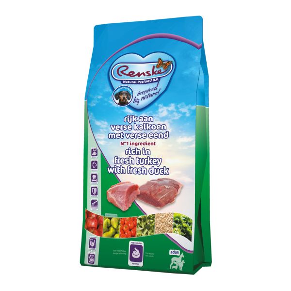 Renske super premium adult kalkoen / eend hondenvoer