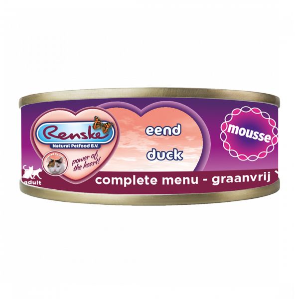 Renske Kat Vers Bereid Mousse Eend Graanvrij Kattenvoer