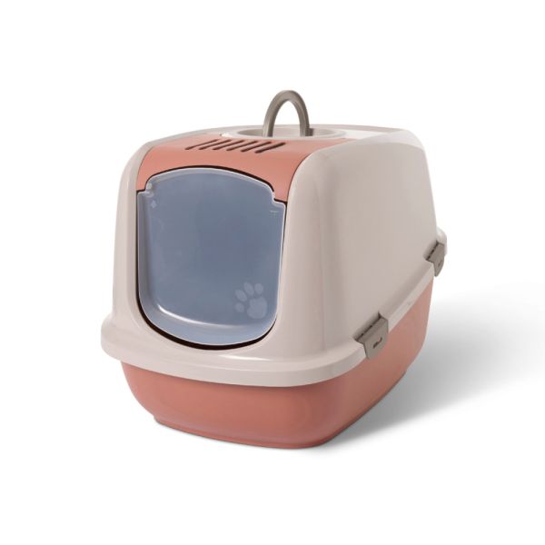 Savic kattenbak nestor jumbo champagne roze / terracotta
