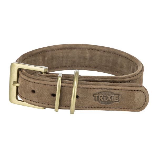 Trixie Halsband Voor Hond  Pure Leer Bruin