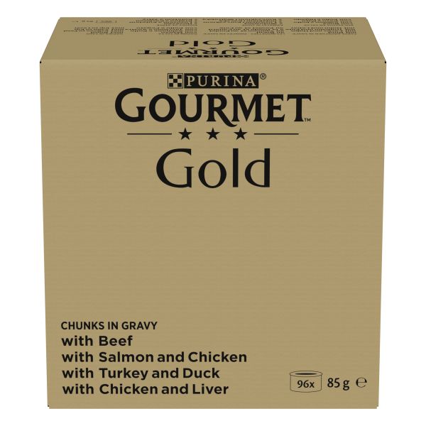 Gourmet Gold Chinks In Gravy Rund / Zalm / Kalkoen / Kip Kattenvoer