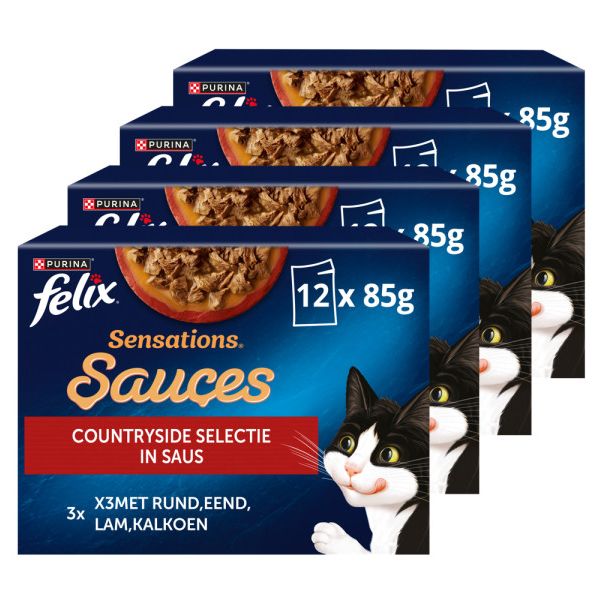 Felix sensations countryside selectie in saus kattenvoer