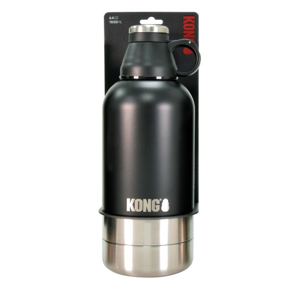 KONG Duo Day Trek Drinkfles Rvs Zwart