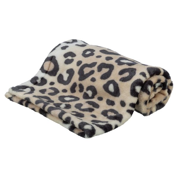 Trixie Hondendeken Leo Soft Pluche Creme / Panterprint