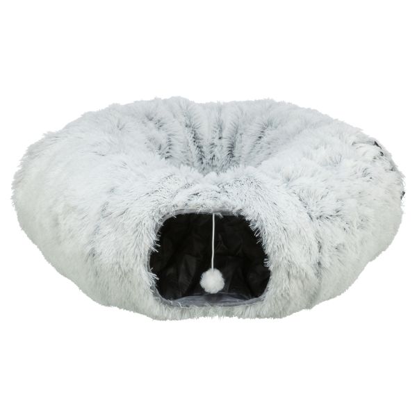 Trixie harvey pluche speeltunnel / donut wit / grijs