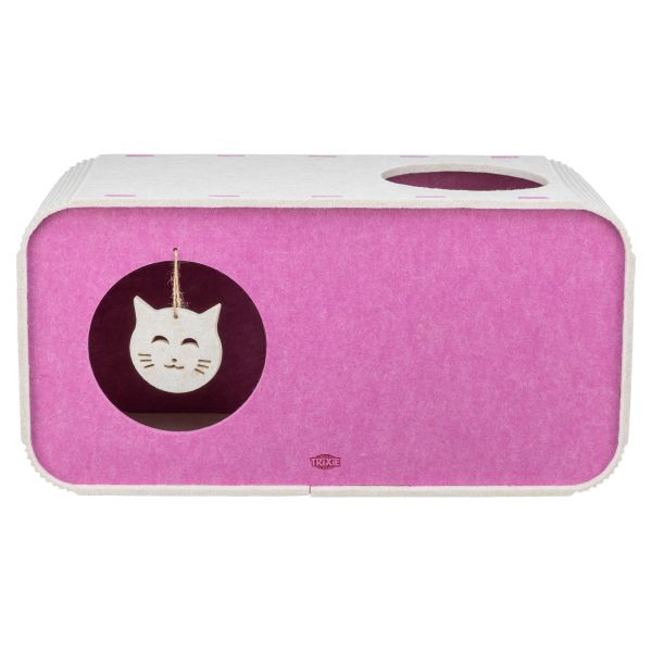 Trixie speelbox merle vierkant vilt zand / roze