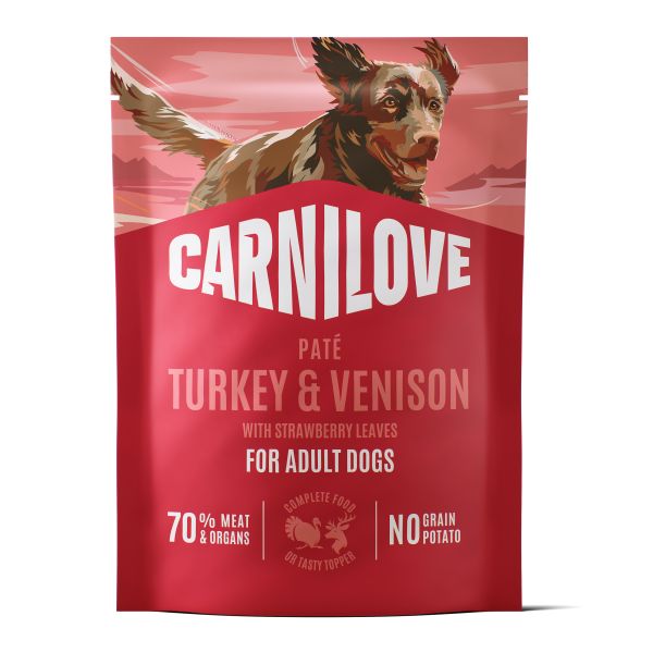 Carnilove pouch turkey / venison / strawberry leaves hondenvoer