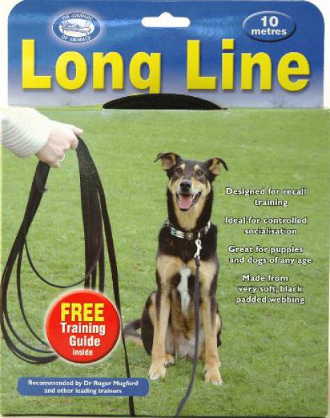 Coa clix looplijn voor hond zwart 10mtr