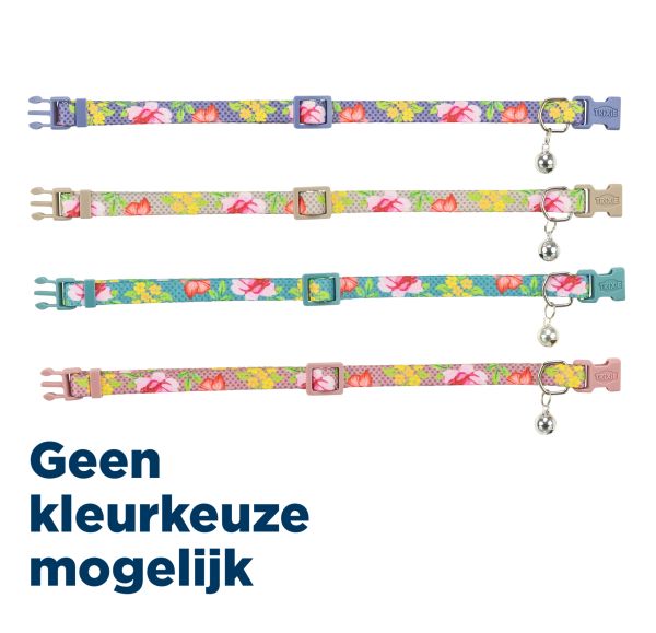 Trixie halsband voor kat bloemen motief assorti