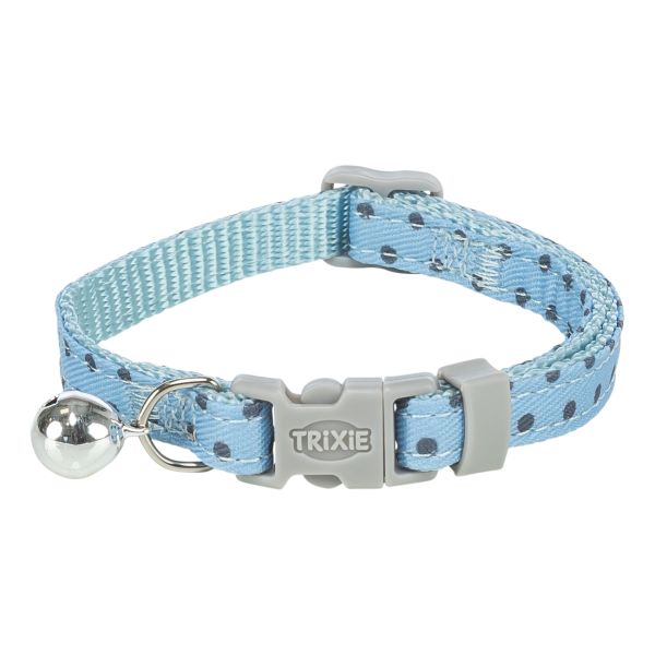 Trixie halsband voor kat stippen motief blauw