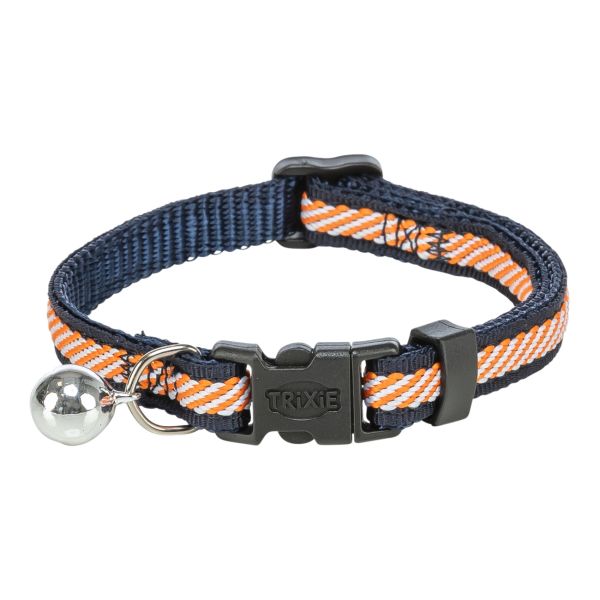Trixie halsband voor kat gestreept blauw / oranje