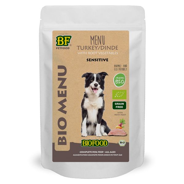Bf Petfood Organic Hond Kalkoen Menu Pouch Hondenvoer