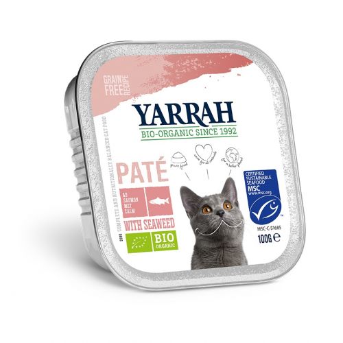Yarrah cat kuipje wellness pate zalm omega 3/6 kattenvoer