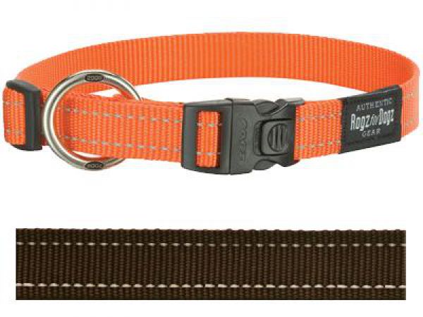 Rogz for dogs fanbelt halsband voor hond choco