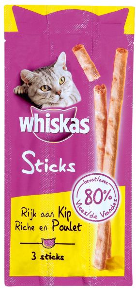 Whiskas snack sticks rijk aan kip
