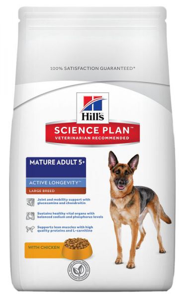 Hill's canine mature adult active longevity large breed kip hondenvoer