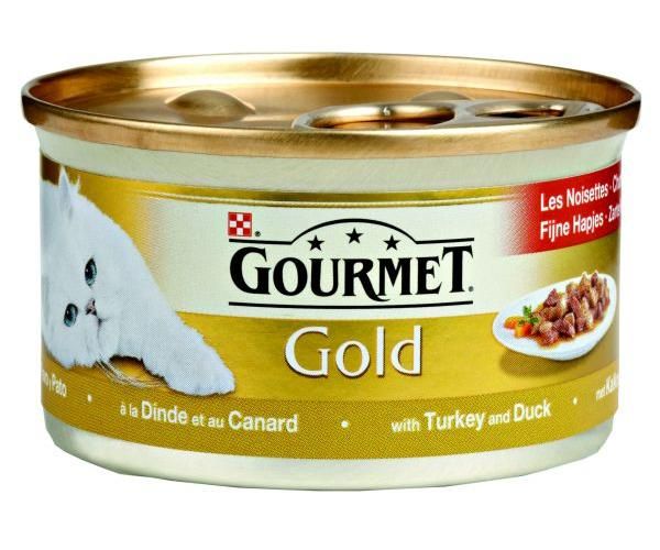 Gourmet gold fijne hapjes kalkoen / eend kattenvoer