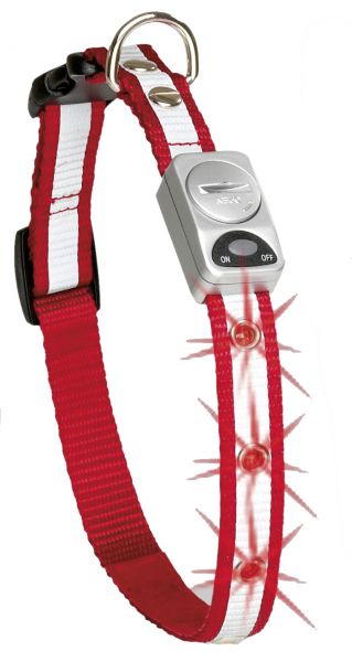 Karlie halsband voor hond met led reflecterend rood