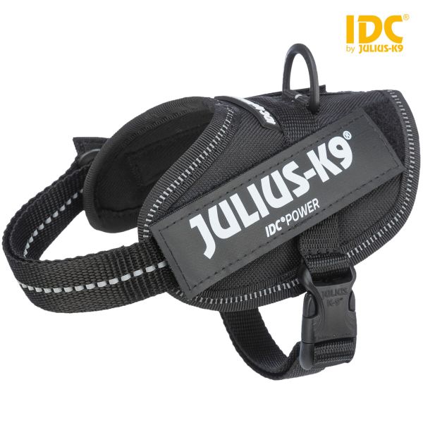 Julius k9 idc power-harnas voor hond / tuig voor  voor labels zwart